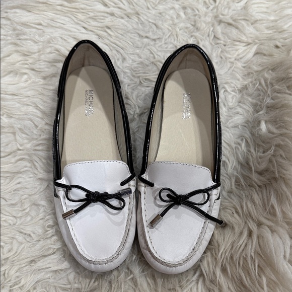 Michael Kors Shoes - Michael Kors Black/White Sutton Leather Moccasins Women’s Size 6.5M